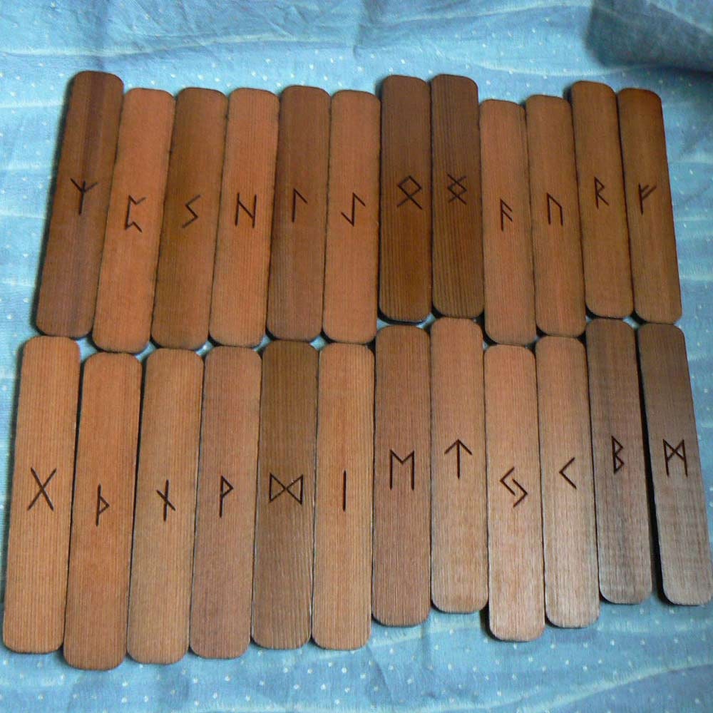RESERVED 4 inch Elder Futhark Cedar Rune Staves
