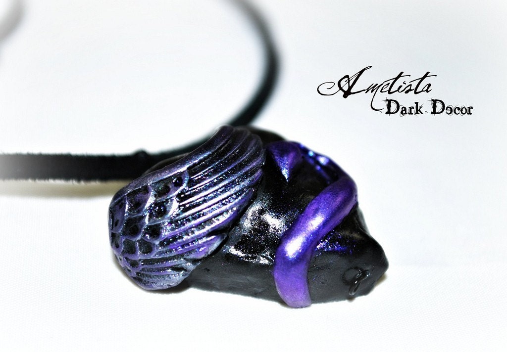 333 Half Evil - Romantic Goth Glam Pendant - Handmade