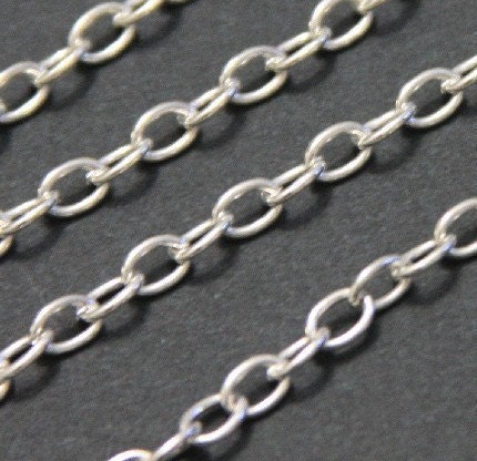 SALE ---- 15ft of Silver plated over iron large cable chain 6.5X4mm - Open Links
