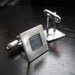 Square Silver and Resin Cuff Links
