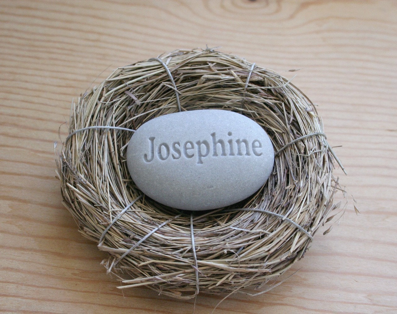 New mom, new parent gift - newborn personalized engraved gift nest - Baby's Nest (c) by sjEngraving