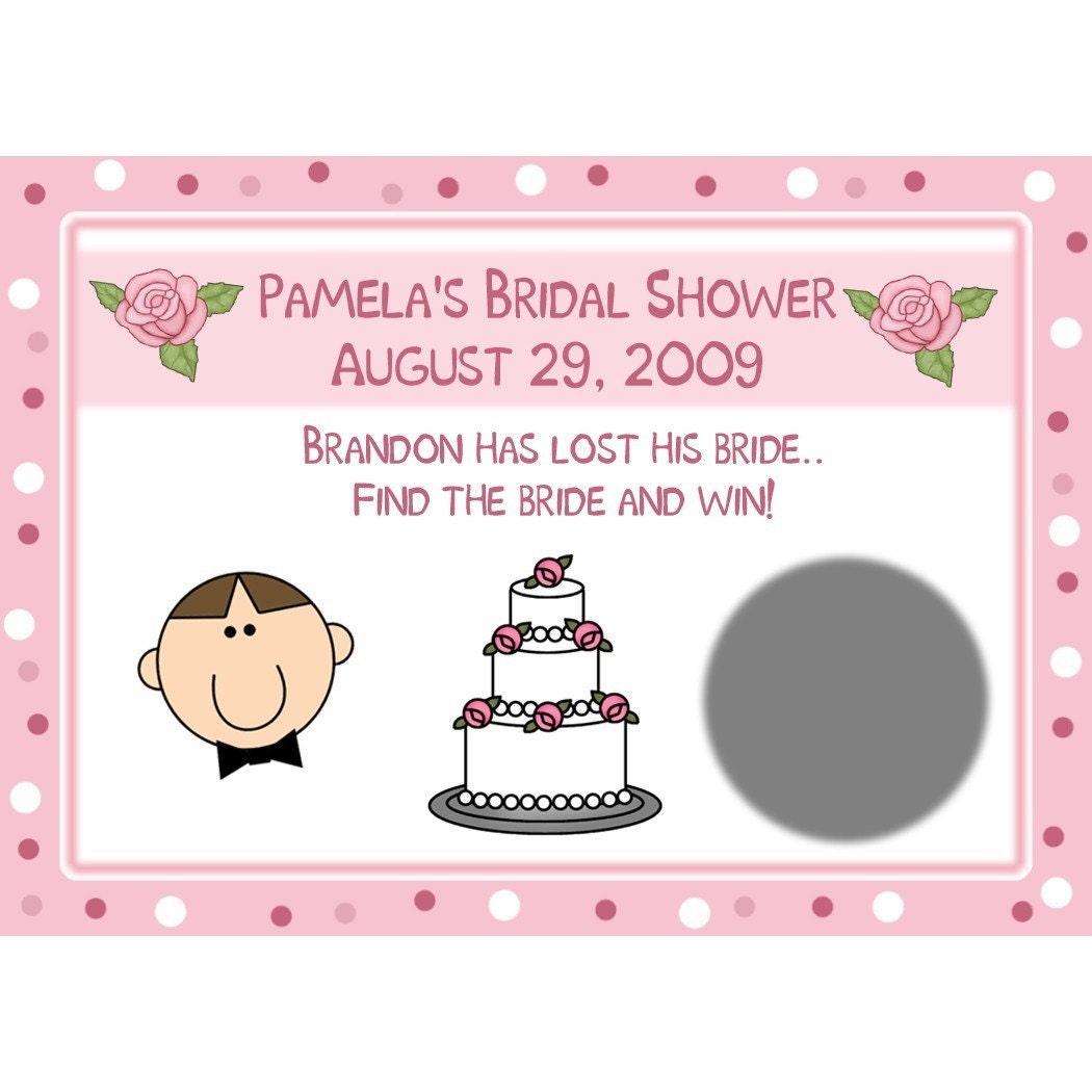 24 Personalized Scratch Off Cards -  Brand New Design  Happy Couple