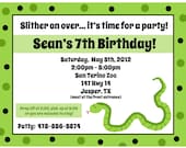 20 Personalized Birthday Invitations   -  Snake Design