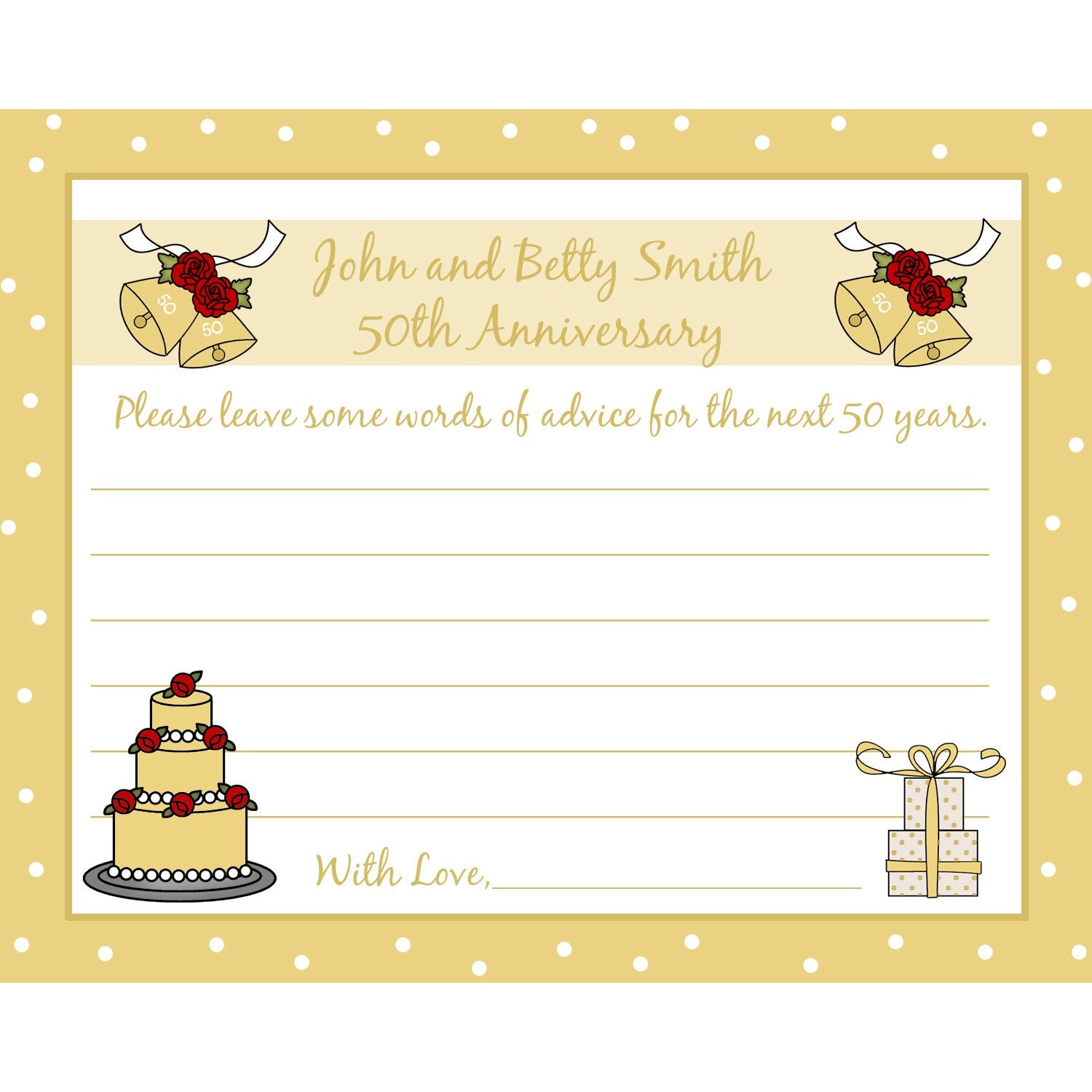 50th Anniversary Advice Cards  Set of 24