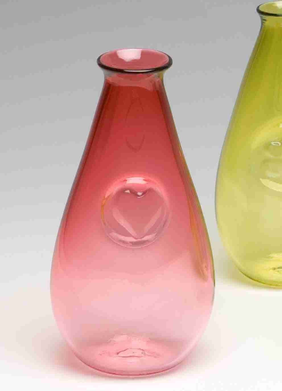 Heart Bud Vase- Pink Handblown Glass