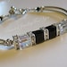 Wedding Jewelry - Jet Swarovski Crystal Aurora Borealis Bridal Bangle Bracelet
