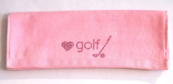 Love Golf- Golf Bling Towel (Pink)