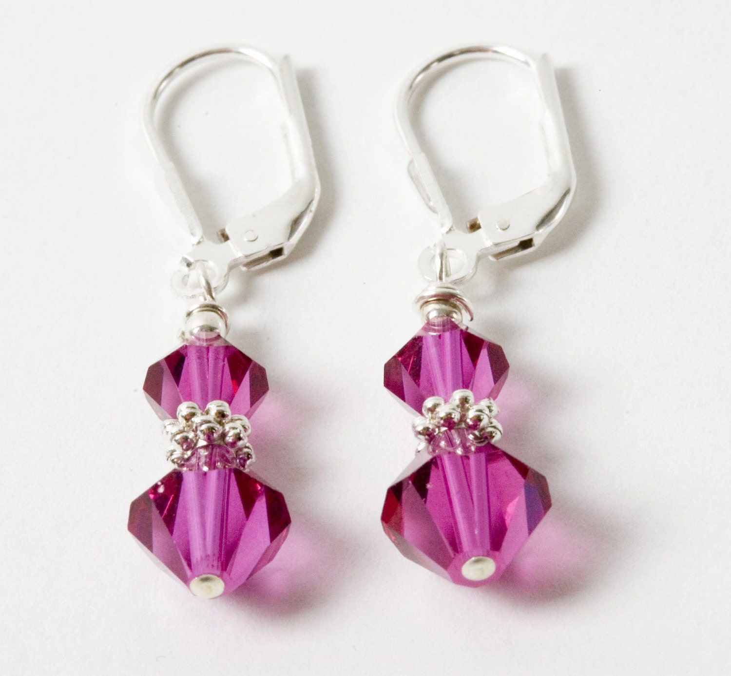 Fuchsia Swarovski Crystal Earrings