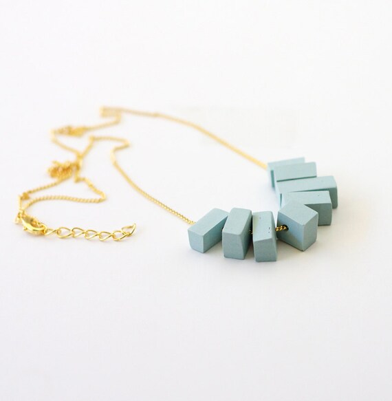 blue fringe beaded necklace no. 8