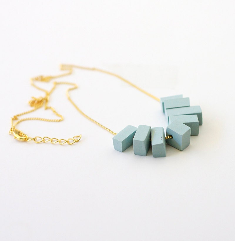 blue fringe beaded necklace no. 8