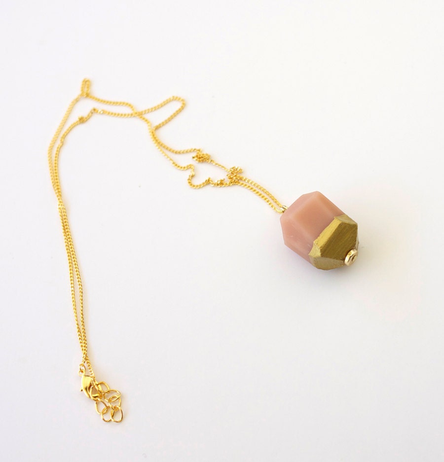 gold dipped geo necklace