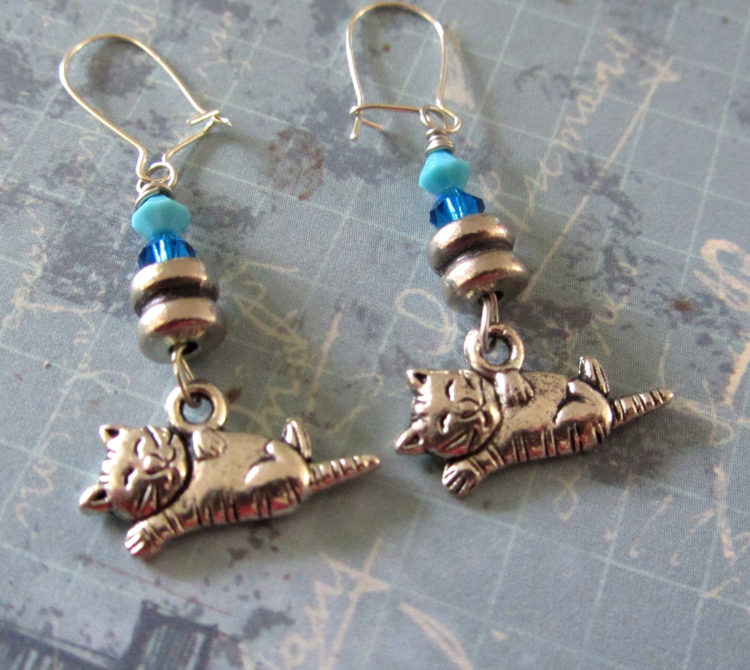 Happy Cat Swarovski Earrings