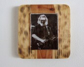 Handmade Fused Glass and Wood Jerry Garcia Artwork