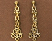 Earring Post Findings, Long Dangle Earring Findings, Ornate Drop Earring Posts