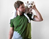 Mens Tshirt in Olive Green /  Small Medium Large or XL : made in USA clothing - for dad - Xenotees