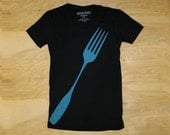 Giant Fork Womens Tshirt  - Black in Large : clothing, Valentine's Day