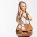 Vegan Messenger Feminine Laptop Bag Waxed Canvas in Charcoal