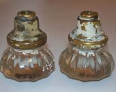 Set of two Antique Glass and Bronze Door Knobs