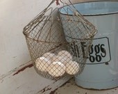 Antique Collapsible Metal Egg Collection Basket