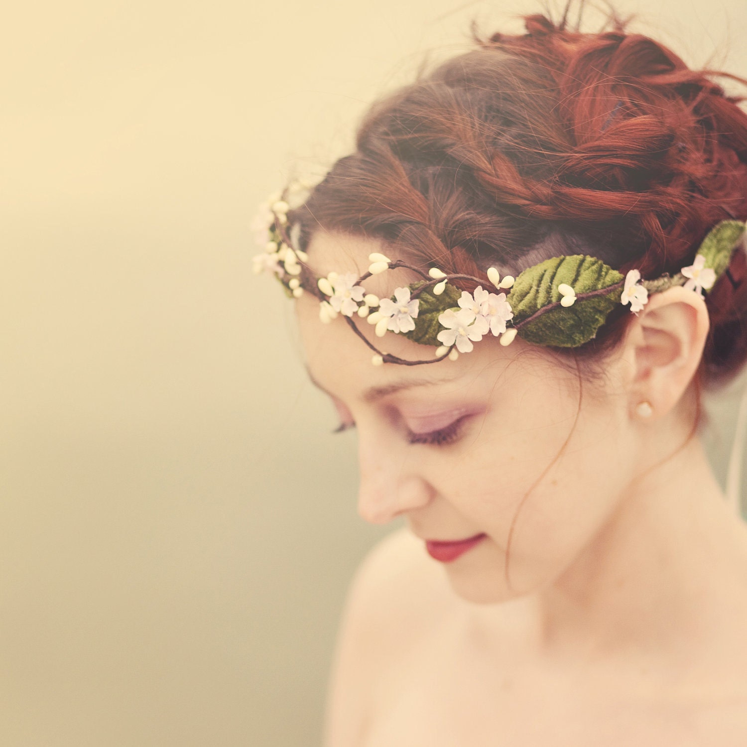 flower hair crown 'WENDY' wedding accessory head piece