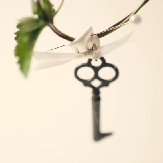 key to my heart boutonniere - wedding accessory groom