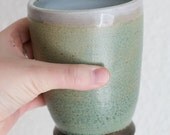 SALE Soft Turquoise Tumbler, Large Cup, Vase, Stoneware, 18 ounces