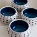 Black Spotted Urchin Cup,  Blue Interior, Porcelain, 1 cup
