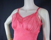 SALE 60s Hand Dyed Pink Seamprufe Full Slip Dress, 34 - Vintage Lingerie