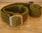 Knitted Olive Green Belt