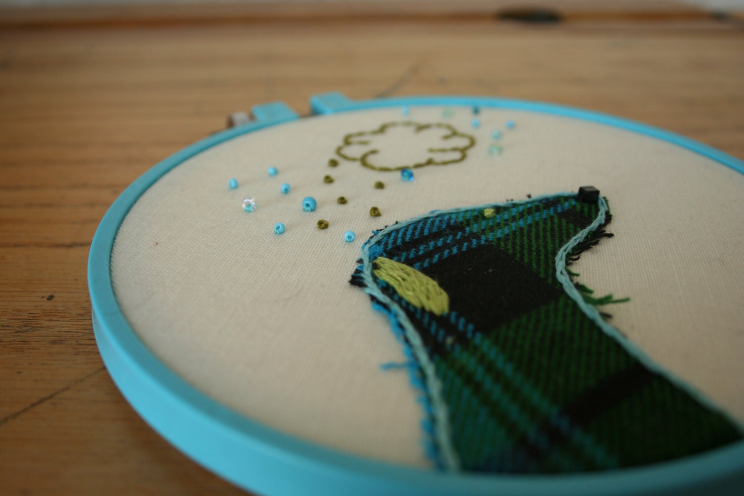 Embroidery Hoop Art - Tartan Greyhound picture