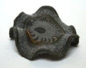 Wool Brooch Grey Circles
