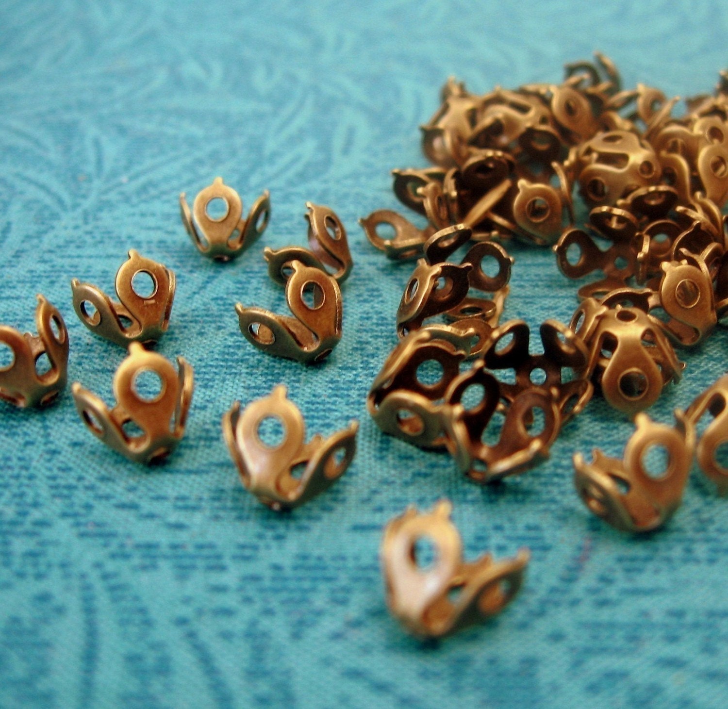 50 Itty Bitty Beadcaps on Etsy, small bead caps