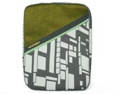 Olive White Grey Cityscape Cotton / Vinyl Backpack