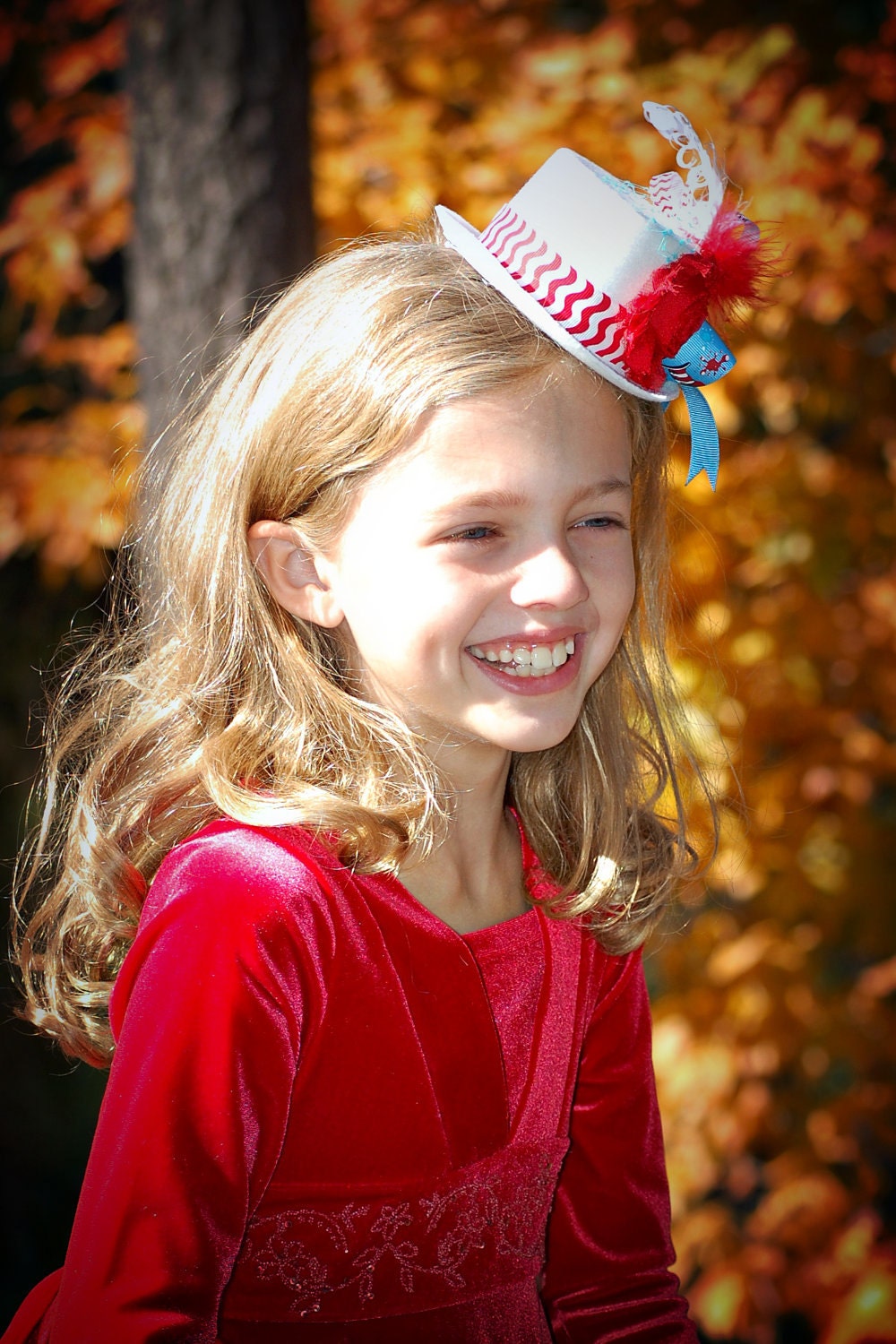 Dr Seuss Cat in the Hat themed Mini Top Hat Fascinator  photo prop headpiece pageant