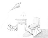 Contemporary Drawing, Limited Edition Fine Art Print, Black and White Artwork