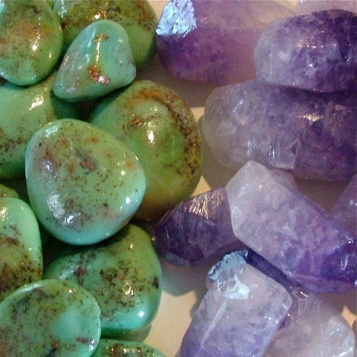Soap (The Combo) Tumbled Turquoise Soap and Amethyst Crystal Soap
