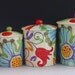 Floral Bud Vase - Jubilation Small Funky Vase - Colorful Ceramic Pottery Cottage Chic Spring Home Decor Happy Best Friend Gift  J-366
