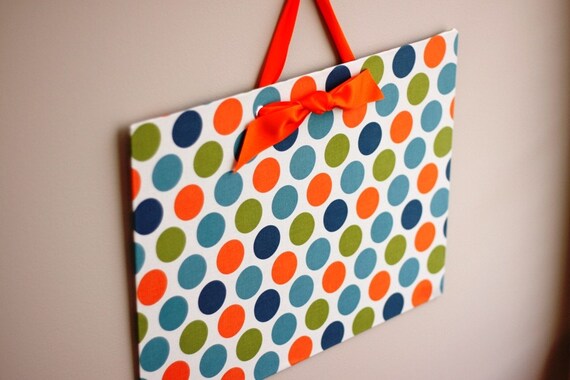 Large (13x18) Fabric Covered Magnet Board - Riley Blake All Star Fabric - ON SALE - READY TO SHIP