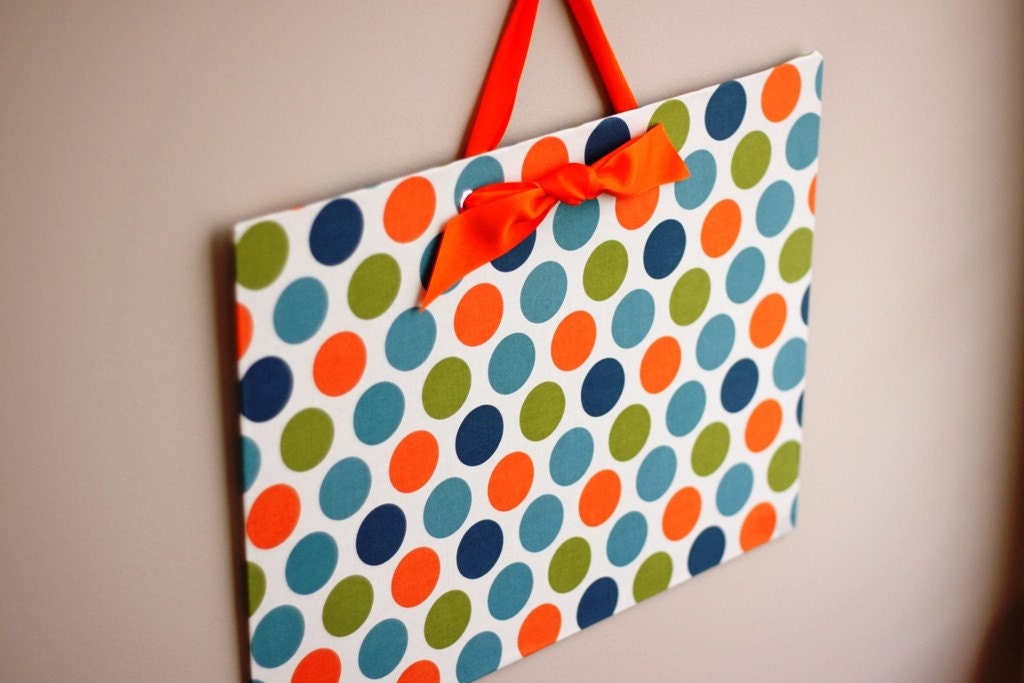 Large (13x18) Fabric Covered Magnet Board - Riley Blake All Star Fabric - ON SALE - READY TO SHIP
