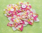 Island Pink - Fabric and Felt Flower Embellishments