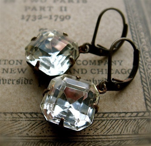 Audrey Earrings (Estate Style Vintage Rhinestone)