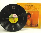 ARLO GUTHRIE Record Clock -  Alice's Restaurant - Recycled Vinyl Record Wall Clock