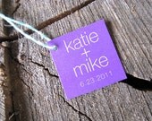 Modern colorful Gift Tags - Square Wedding Favor Tags - Purple Wedding Gift Tags - Thank you tags - Hang tags - Set of 100