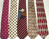 Super SILK NECKTIE LOT -5 vintage Neck Ties - Italian Silk, Excello, Lapio,Valentino, Horse Race Track,Madmen, wide ties Fathers Day