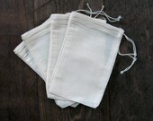 25 3x5 Cotton Muslin Drawstring Bags Bath Soap Herbs