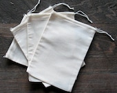 25 5x7 Cotton Muslin Drawstring Bags Bath Soap Herbs Crafts