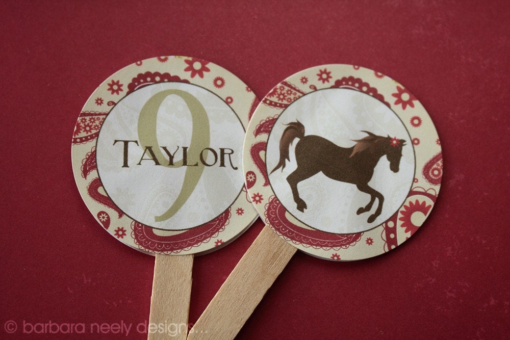 Pony Silhouette Cupcake Toppers