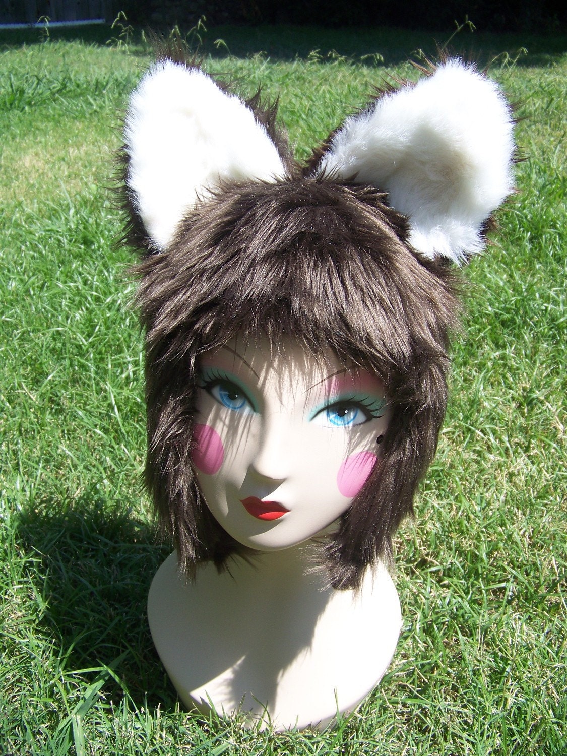 Brown Fox Furry Ear Hat Anime Cosplay Halloween