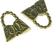 6 Antique Gold Pewter Jewelry Purse Charms Pendants 9