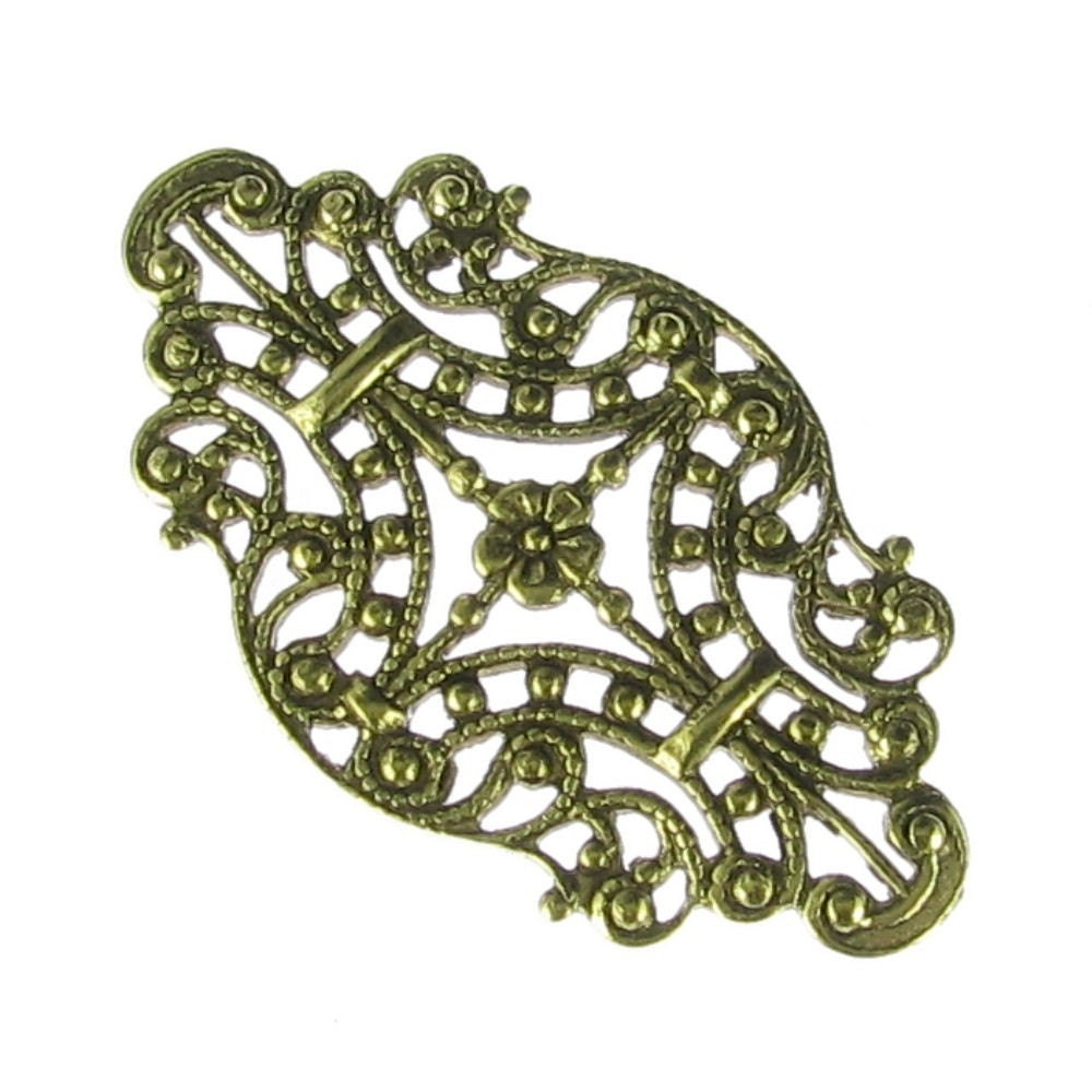 6 Antique Gold Victorian Filigree Jewelry Finding 703